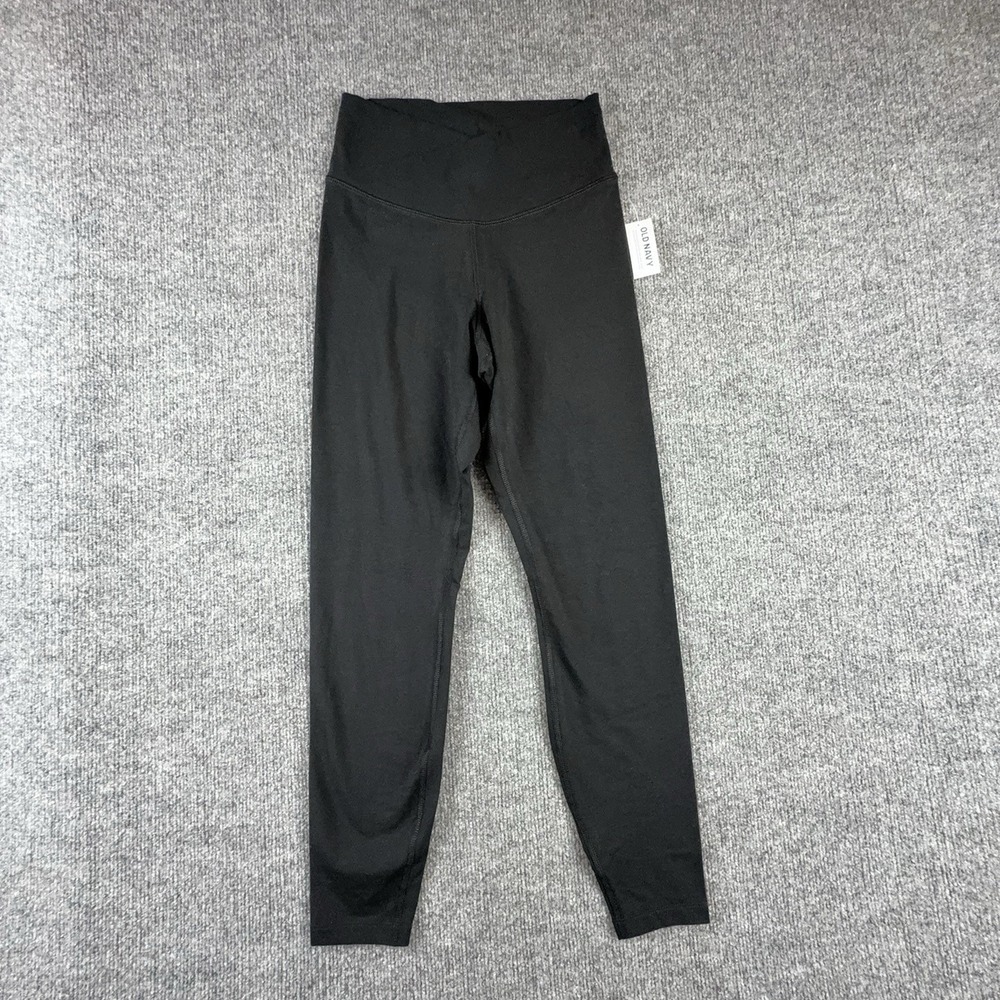 Old Navy PowerChill Leggings Womens Small Black Extra High Rise Ankle Go-Dry